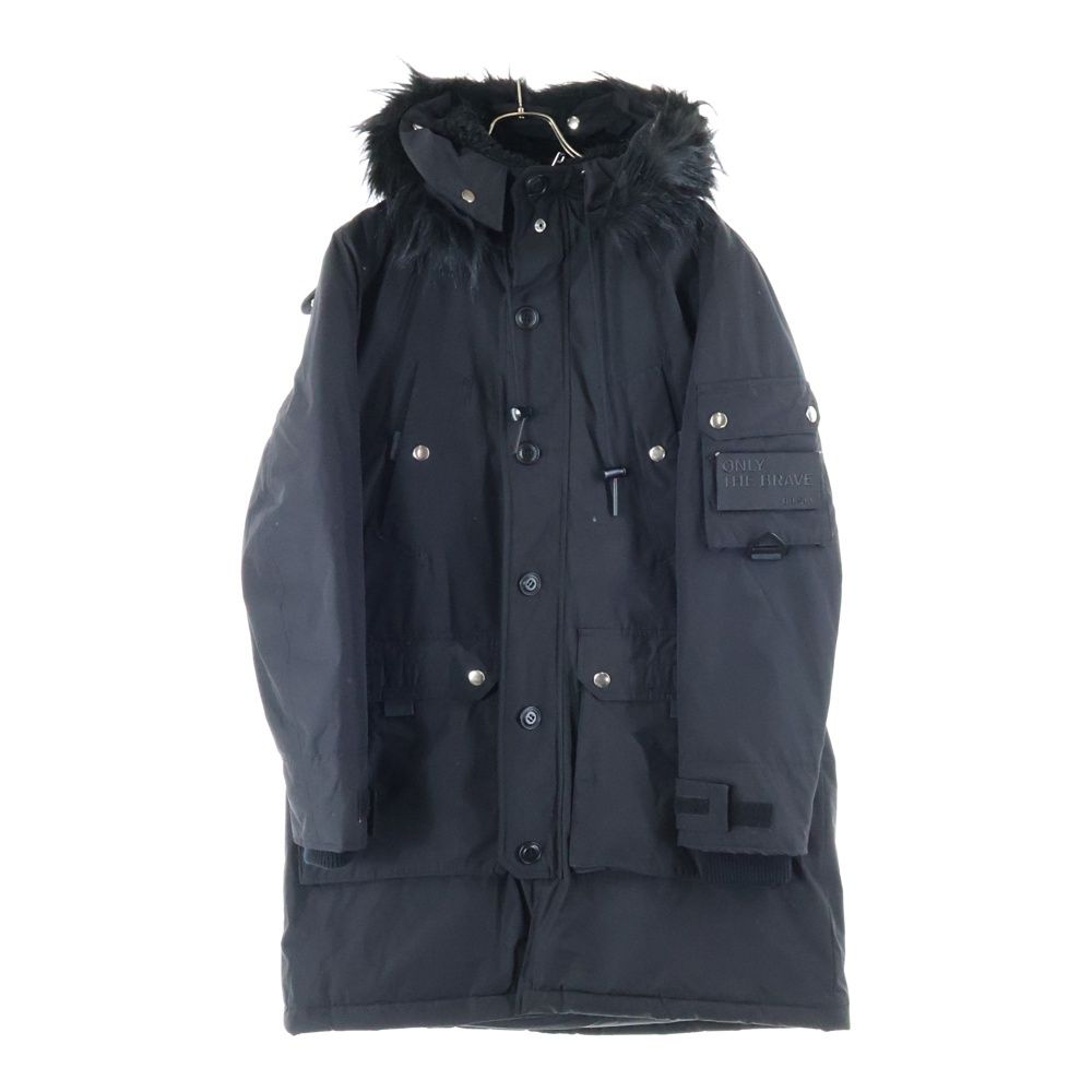 DIESEL (ディーゼル) ファー付き ナイロン ジップアップ モッズコート