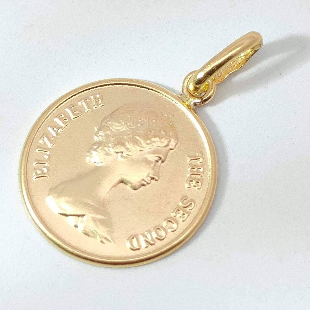 18金 K 18 男女兼用 エリザベス 金貨モチーフ ネックレストップ 0.61ｇ D 838