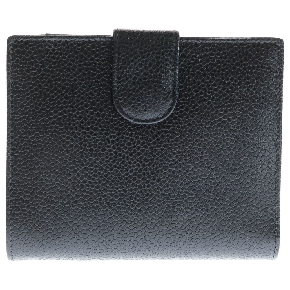 CHANEL (シャネル) ココマーク 二つ折り財布 ブラック キャビアスキン