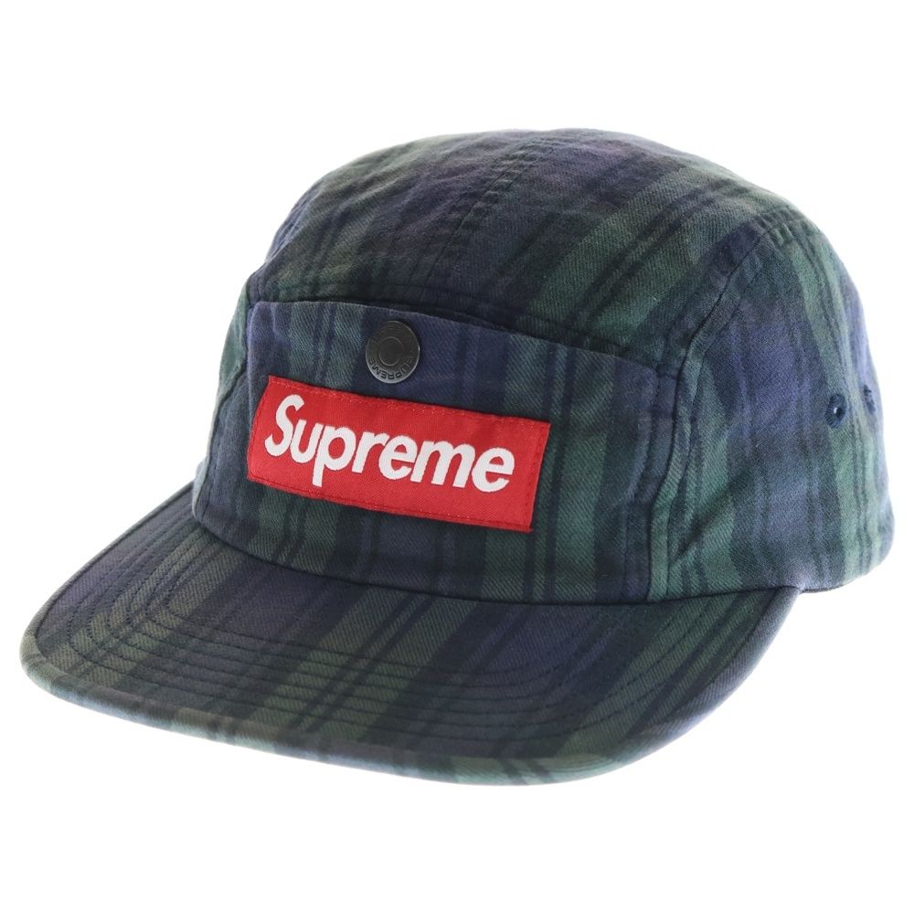 SUPREME シュプリーム 18 AW Snap Button Pocket Camp Cap スナップボタン チェック キャンプキャップ 帽子 グリーン ネイビー