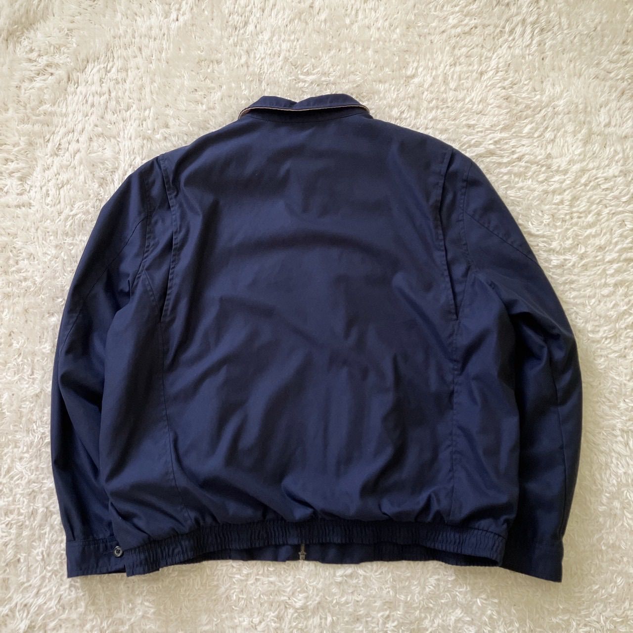 POLO RALPH LAUREN ラルフローレン スイングトップ 裏地チェック ポニー刺繍ロゴ ネイビー サイズXL 冬コーデ 男性向け