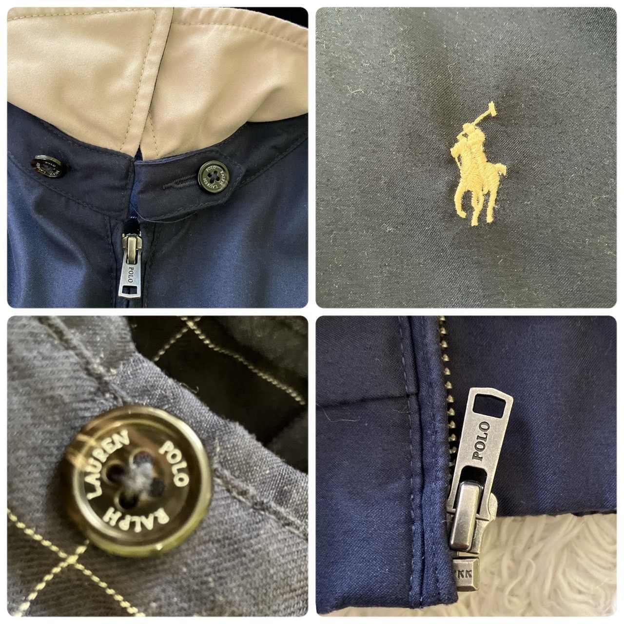 裏地チェック ポニー刺繍ロゴ