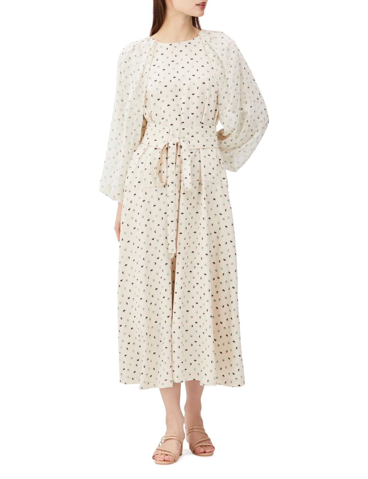 コエル ワンピース ベルト付きドットプリントワンピース レディース 36