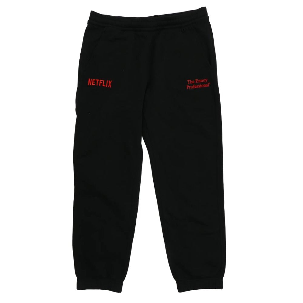 The Ennoy Professional ザ エンノイ プロフェッショナル 23 AW × Netflix ネットフリックス CITY FLEECE PANTS シティフリース スウェットパンツ ブラック系 L
