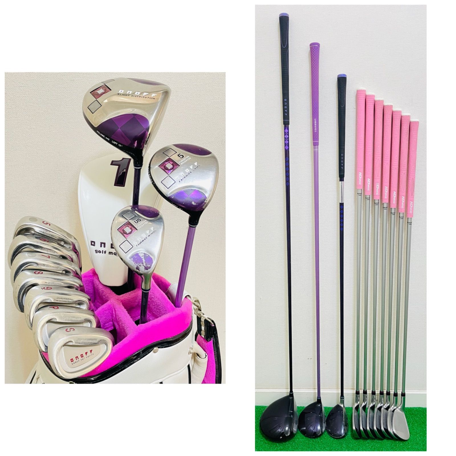 9394 ONOFF LP-414 LP-1 オノフ レディース 女性用 右利き ゴルフクラブ10本セット ドライバー ウッド ユーティリティ アイアン L