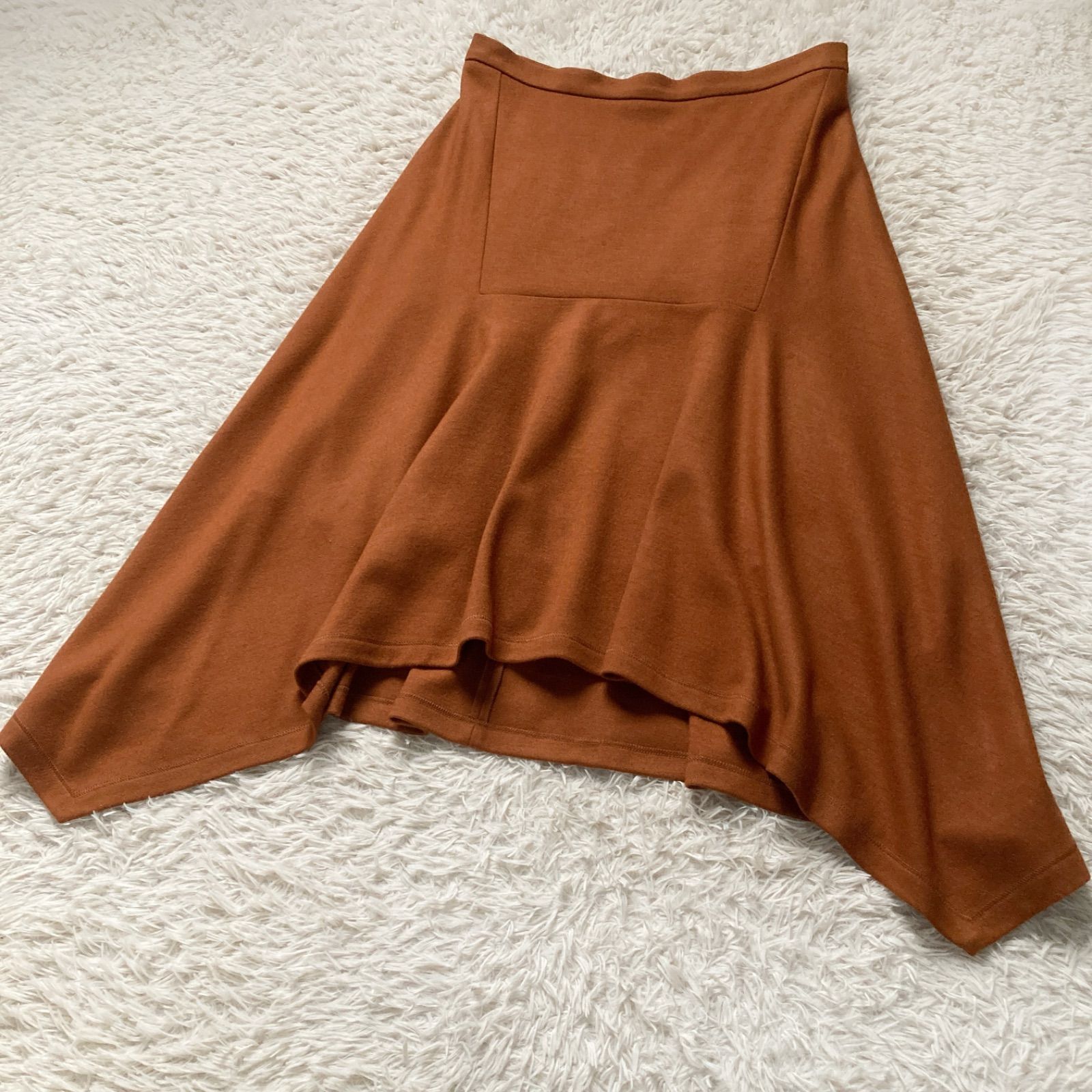 【DRAWER】ドゥロワー アシンメトリーフレアスカート 美品 Drawer ドゥロワー 上質ウール100% アシンメトリー フレア