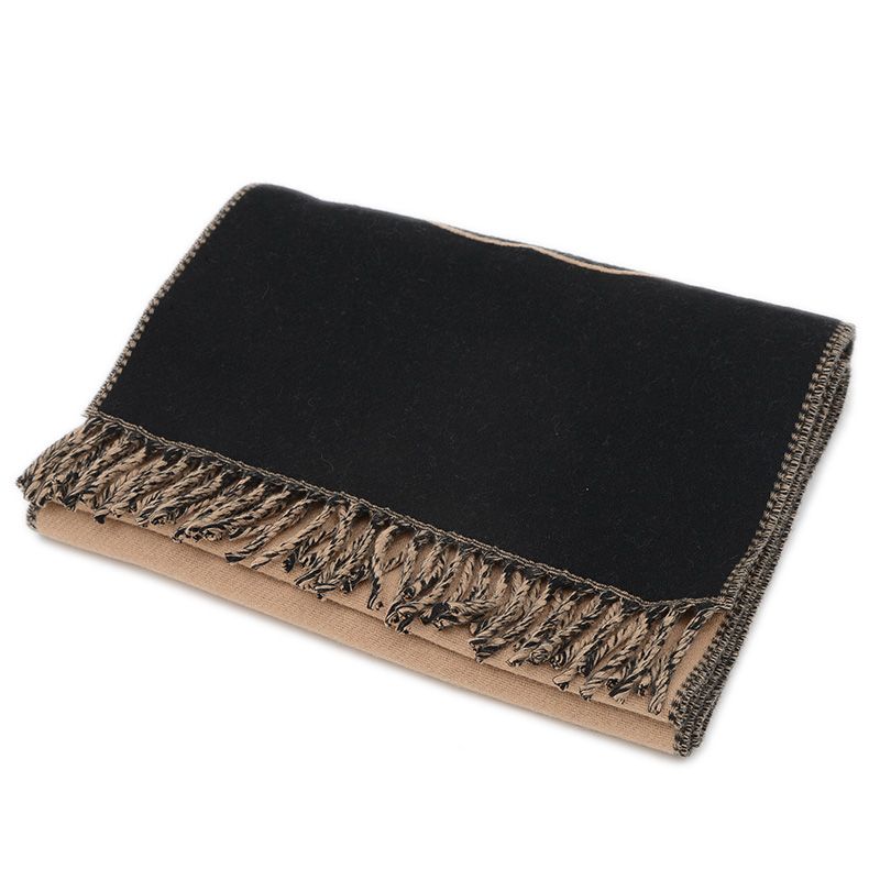 グッチ インターロッキングG マフラー ウール/カシミヤ ブラック