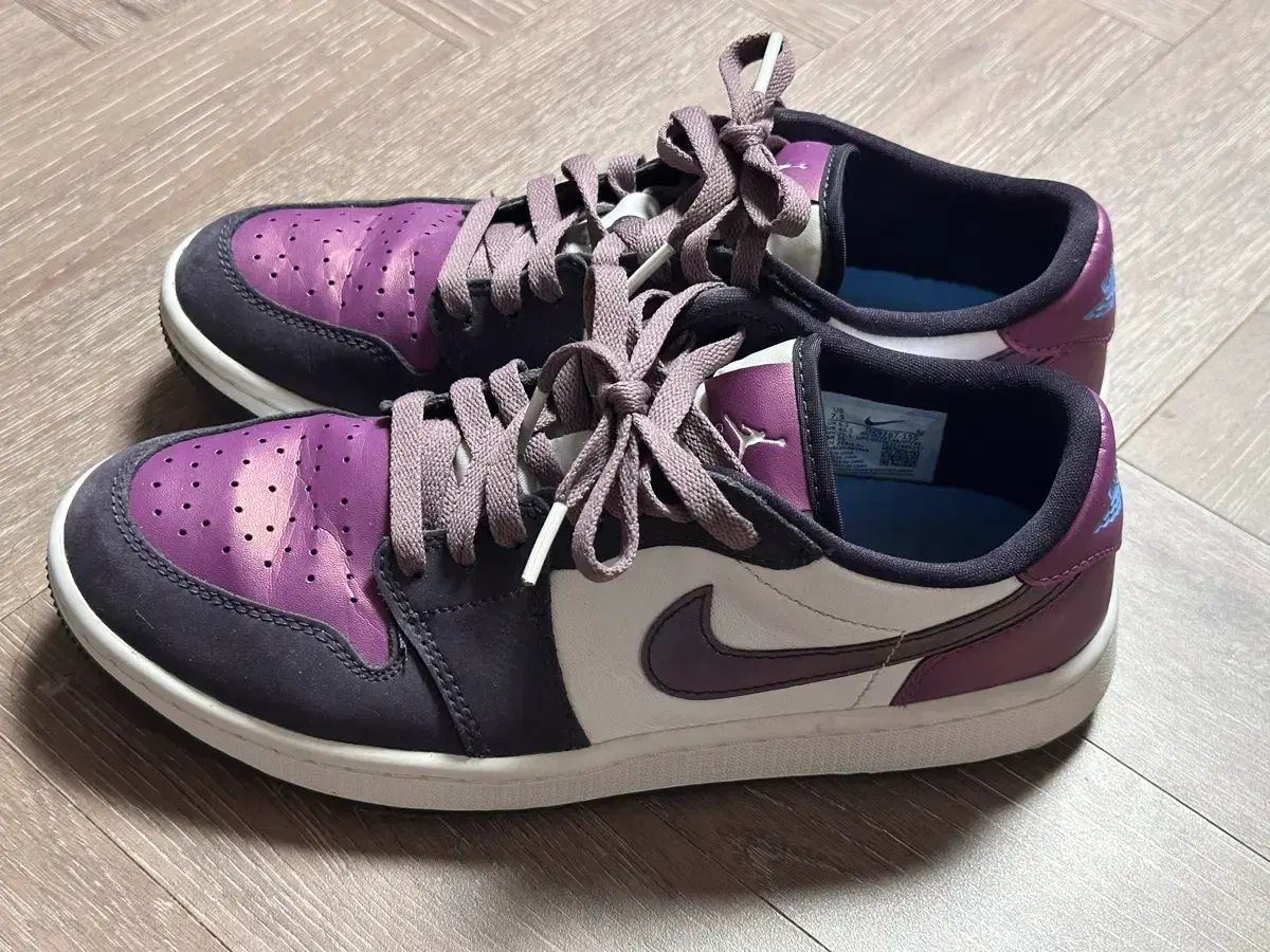 エアジョーダン 1 ロー G ゴルフシューズ パープル 255