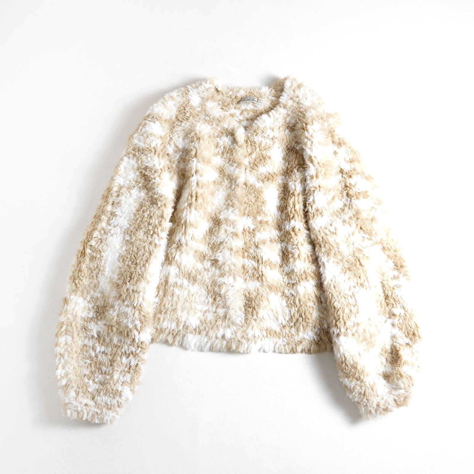 873t*美品 TORRAZZO DONNA トラッゾドンナ MIXノーカラファー 