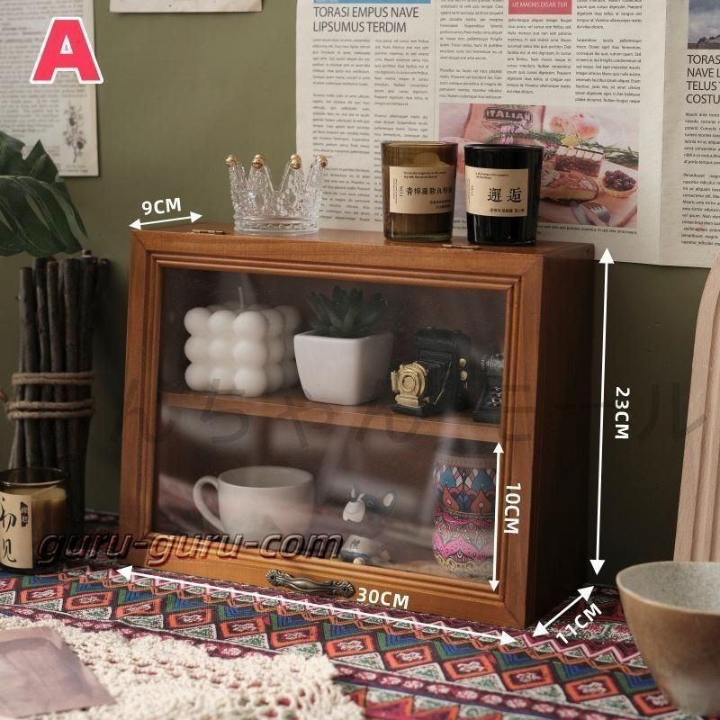 ミニ食器棚 木製 ガラス扉 おしゃれ キッチン収納棚 卓上食器棚 調味料