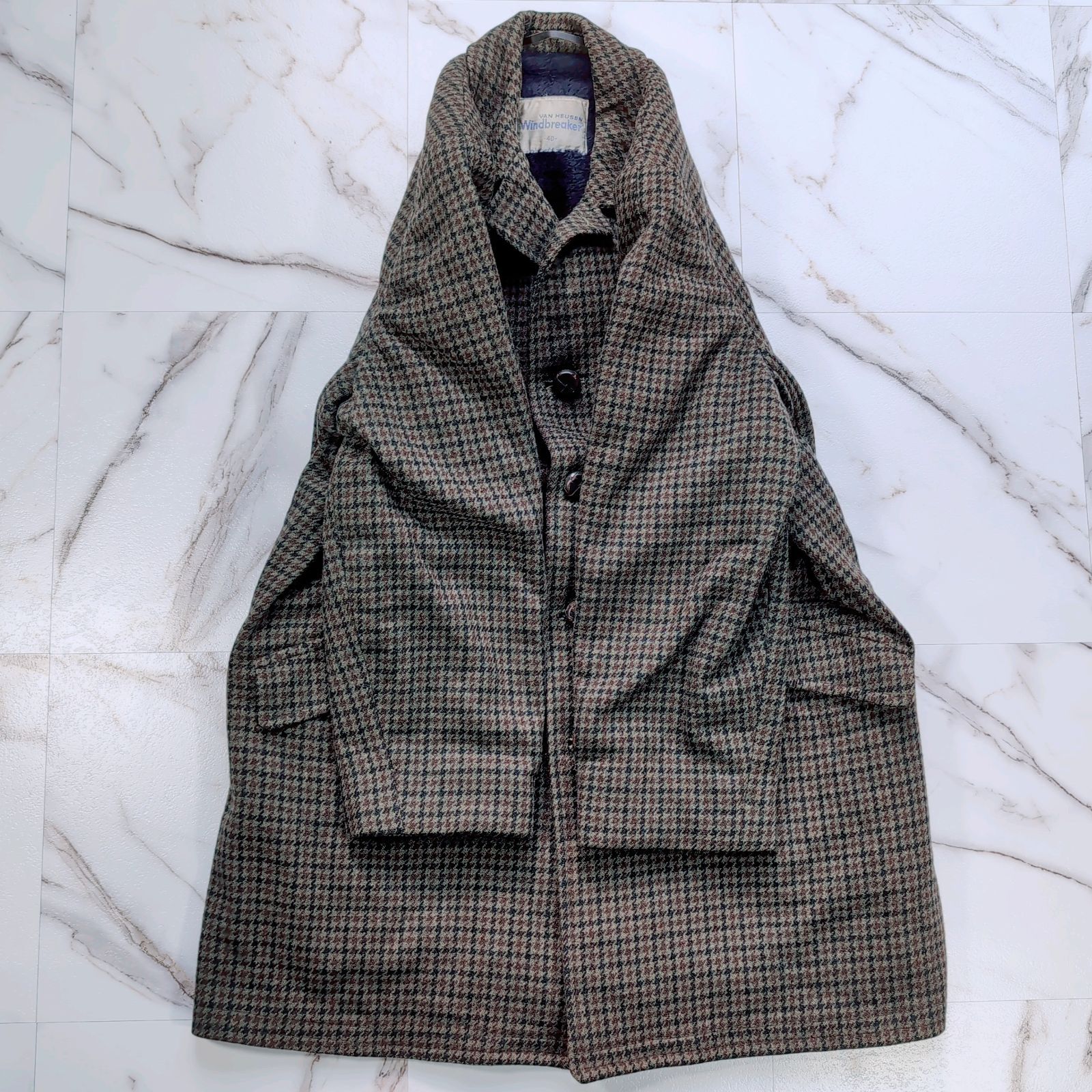 60~70s VAN HEUSEN Windbreaker 40(L) ボアライニング くるみボタン