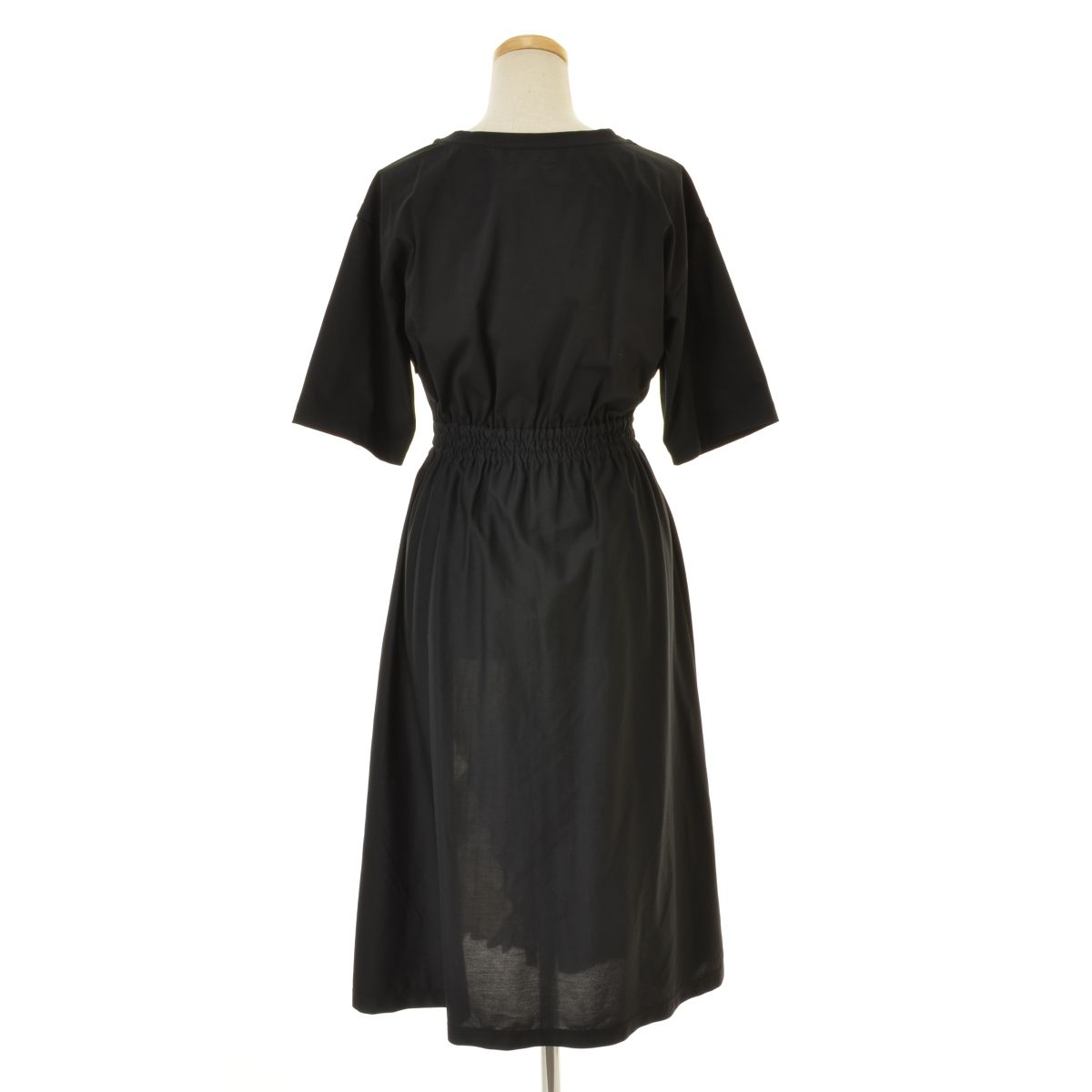 55 J 75 539 09 チェック切替ロング五分袖ワンピース