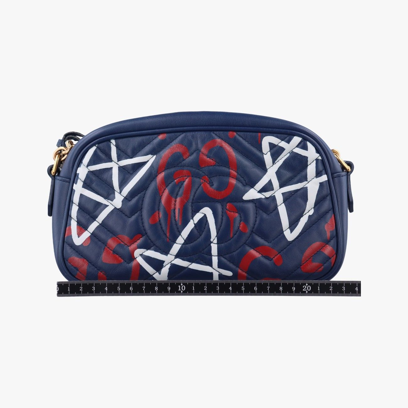 グッチGucciGGマーモント ネイビー×マルチ レザー 447632