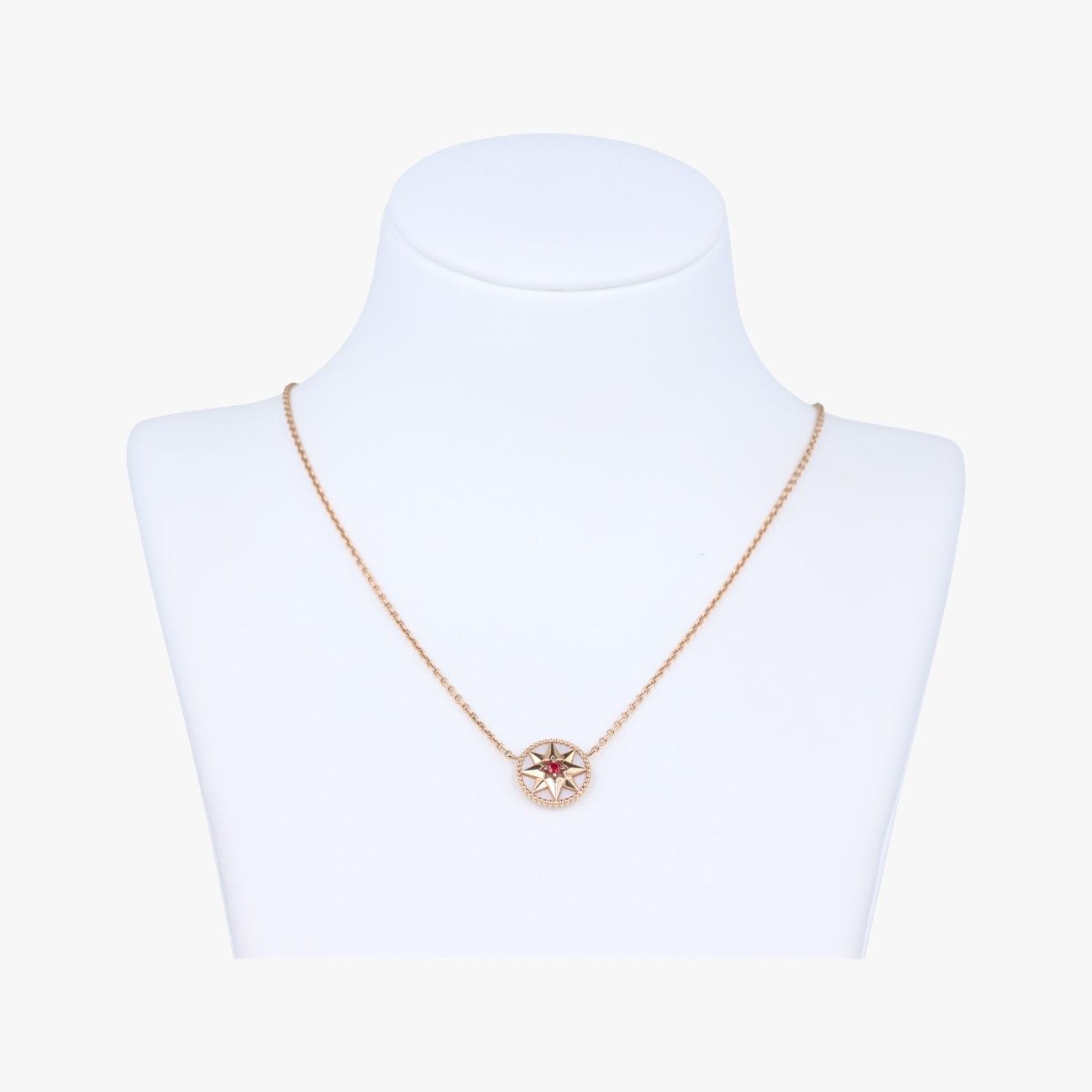 クリスチャンディオールChristian Diorローズデヴァン メダリオン ゴールド×ベージュ×ピンク AU 750 170114