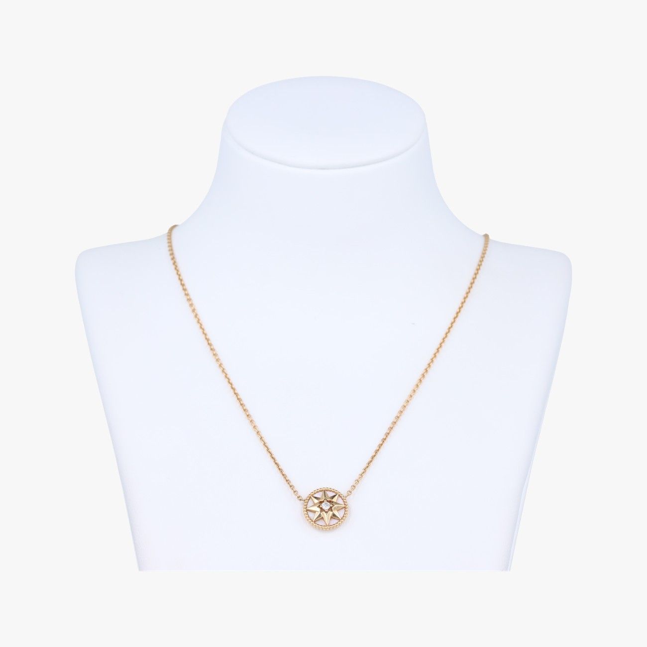 クリスチャンディオールChristian Diorローズデヴァン メダリオン ゴールド×ベージュ AU 750 198143