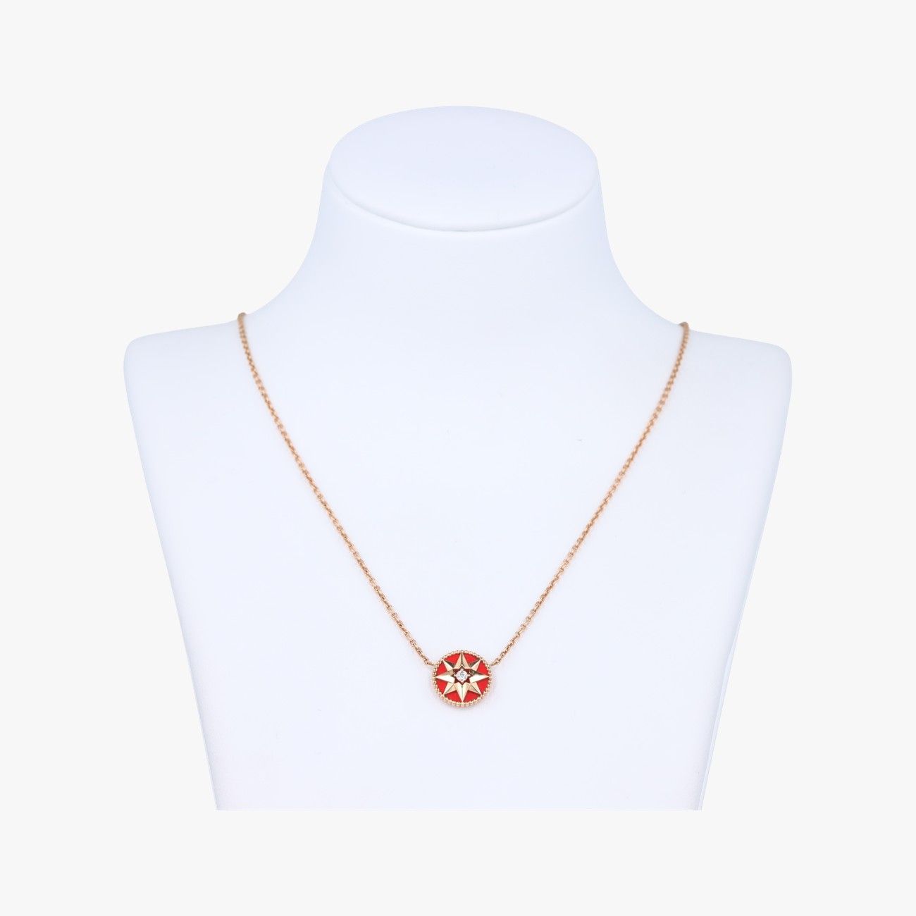 クリスチャンディオールChristian Diorローズデヴァン メダリオン レッド ゴールド AU 750 125348