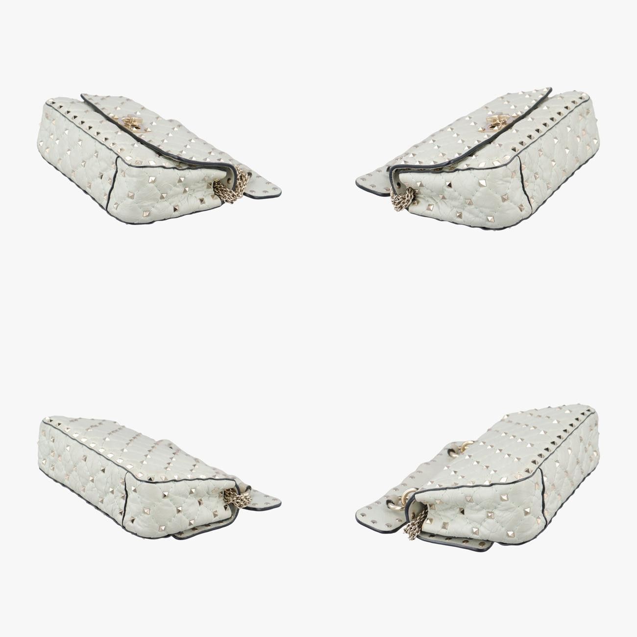 ヴァレンティノValentinoロックスタッズスパイク ホワイト レザー BL