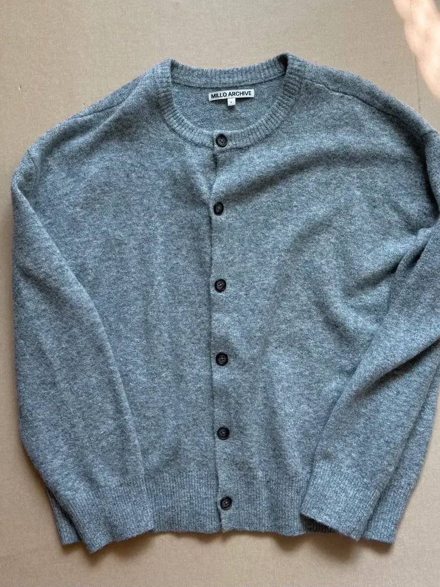 L MILLO ARCHIVE クロップド ムーブ カーディガン ブルー グレー