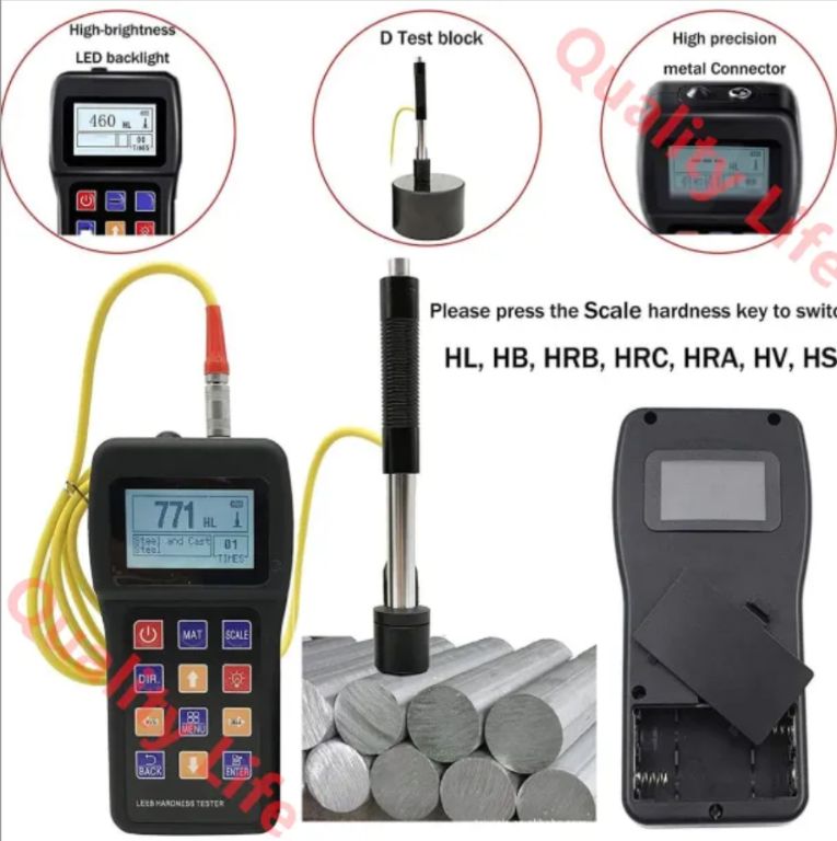 硬度計 ハンドヘルド Leeb デュロメーター デジタル D タイプ硬度計 高精度金属硬度計 センサー付き 鋼鉄 青銅 銅 アルミニウム用