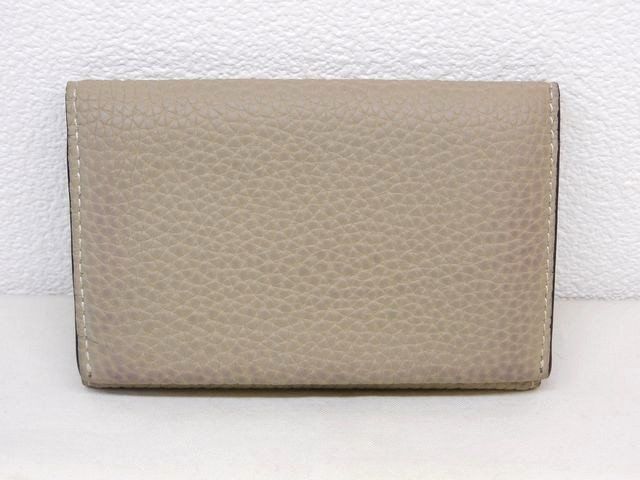 ボナベンチュラ カードケース 名刺入れ グレージュ レザー 7 K