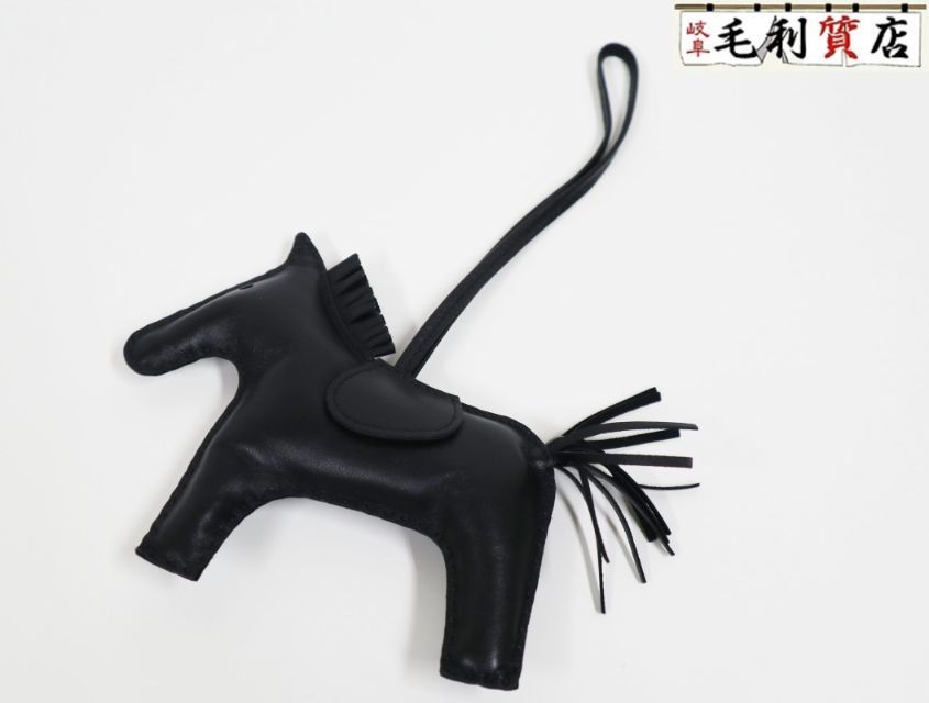 エルメス HERMES ロデオ GM SO BLACK 黒 ブラック アニューミロ ラム バッグチャーム D刻印 アクセサリー