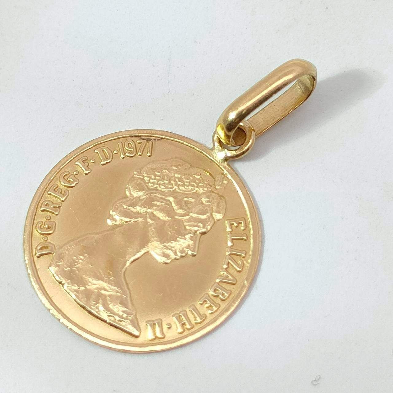 18金 K 18 男女兼用 エリザベス 金貨モチーフ ネックレストップ 0 62ｇ D 841