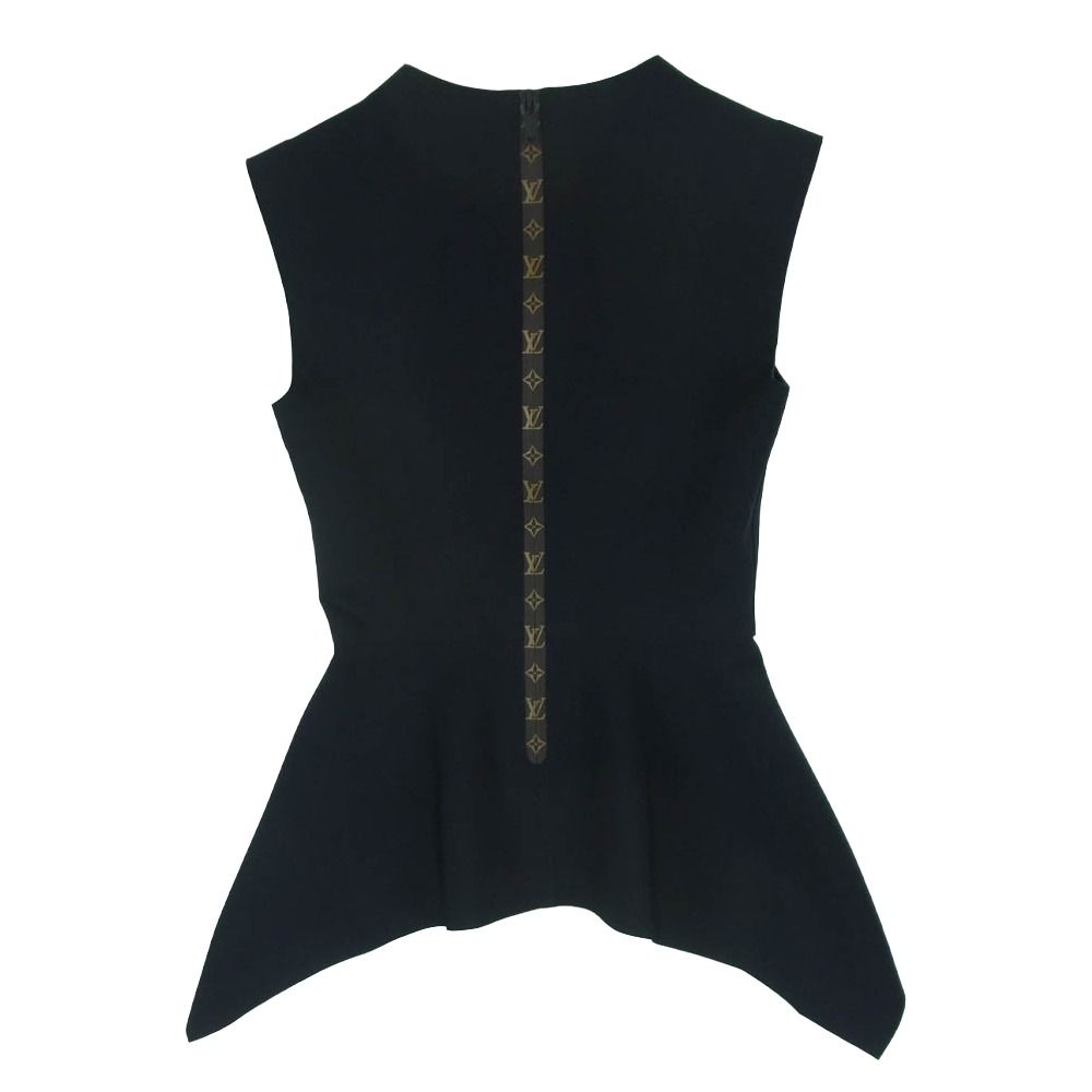LOUIS VUITTON ルイ ヴィトン 1 A 7 VTN モノグラム ペプラム ノースリーブ ブラウス イタリア製 ブラック系 34