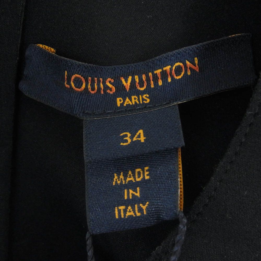  LOUIS VUITTON ルイ ヴィトン 1 A 7 VTN モノグラム ペプラム ノースリーブ ブラウス イタリア製 ブラック系 34 ノースリーブ シャツ ブラウス