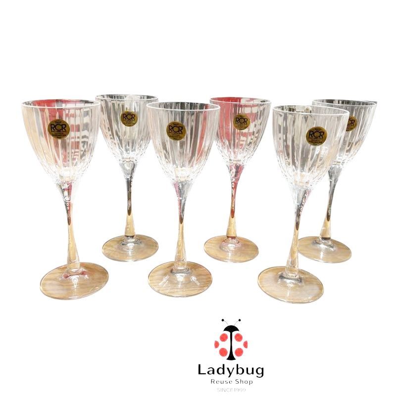 RCR Royal Crystal Rock SOLARIS ビンテージ イタリアンカット 白ワイン ワイングラス シェリーグラス セット おもてなし 来客用 食器