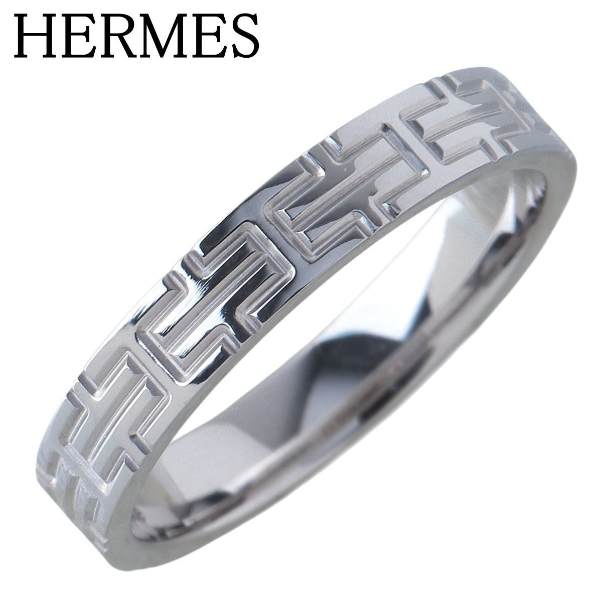 エルメス キリム リング #54 Au750WG 新品仕上げ済 HERMES【24454