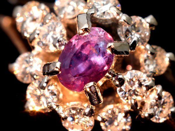 ジュエリー極】超希少宝石！極上天然アレキサンドライト0.19ct＆ダイヤ