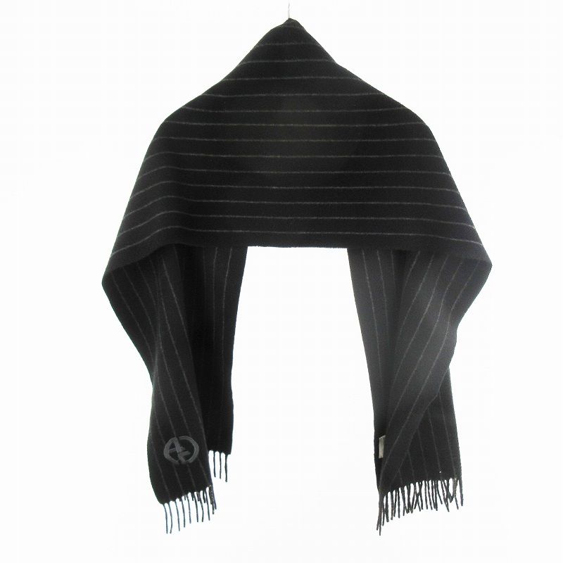 ジョルジオアルマーニ GIORGIO ARMANI カシミヤ100％ マフラー ロゴ