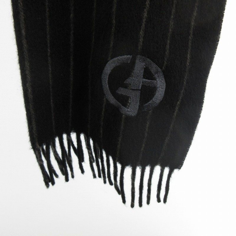 ジョルジオアルマーニ GIORGIO ARMANI カシミヤ100％ マフラー ロゴ