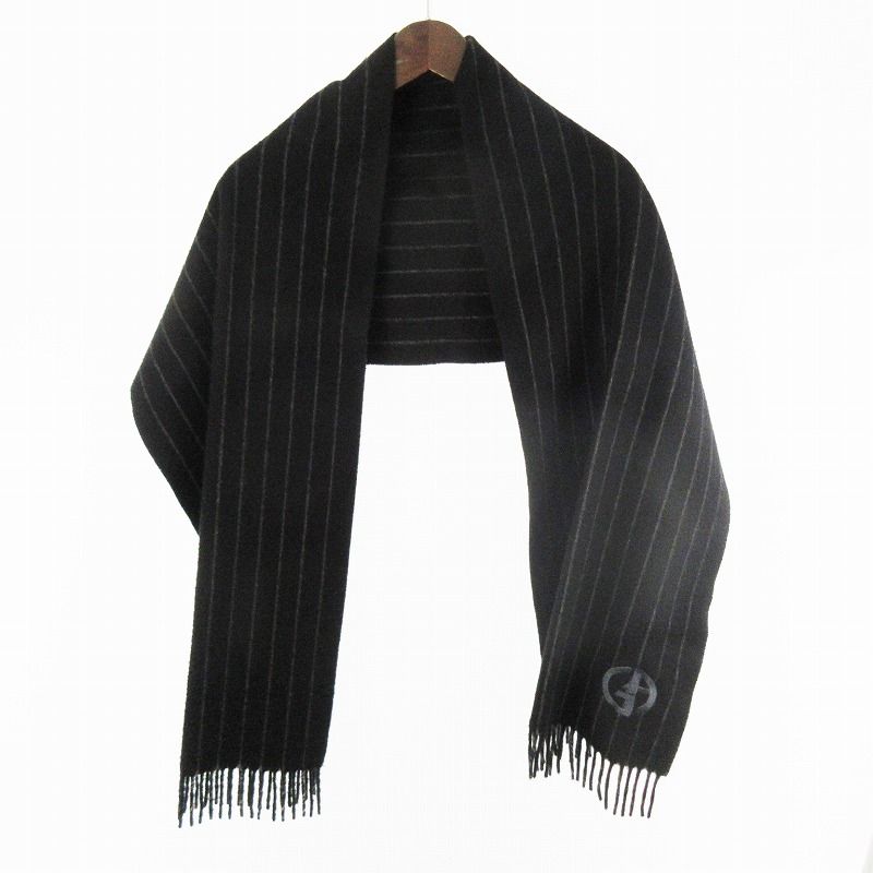 ジョルジオアルマーニ GIORGIO ARMANI カシミヤ100％ マフラー ロゴ