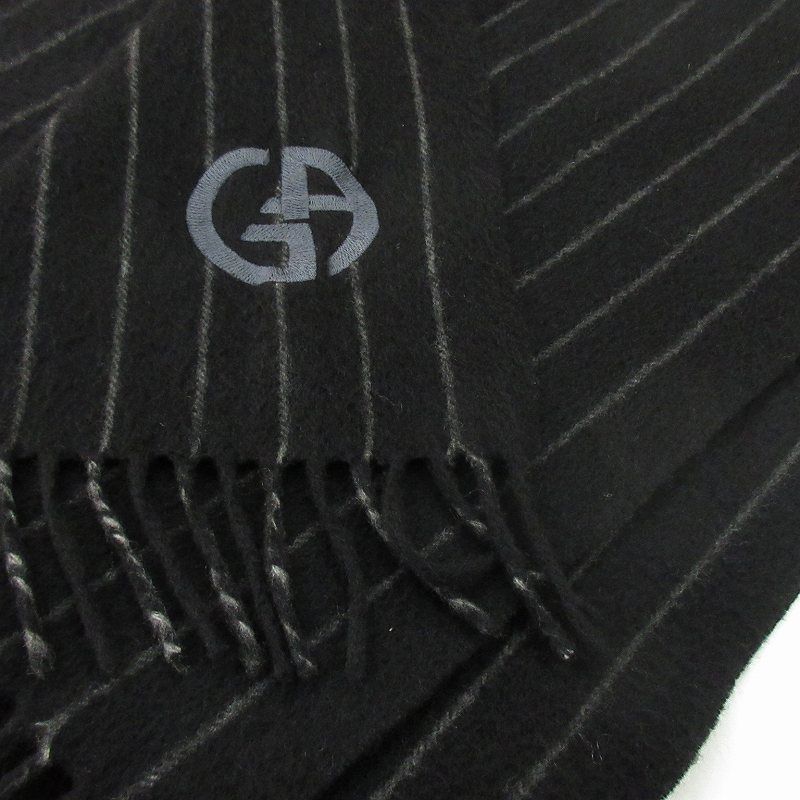 ジョルジオアルマーニ GIORGIO ARMANI カシミヤ100％ マフラー ロゴ