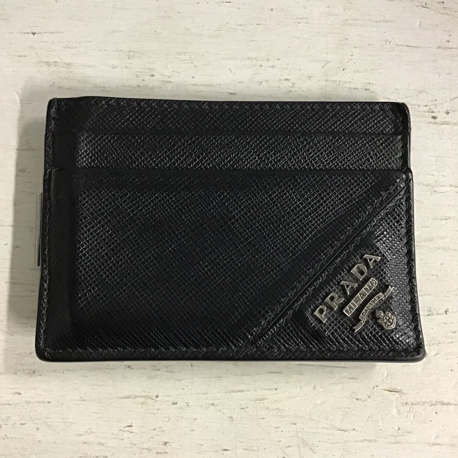 八戸85-12- PRADA プラダ カードケース ブラック