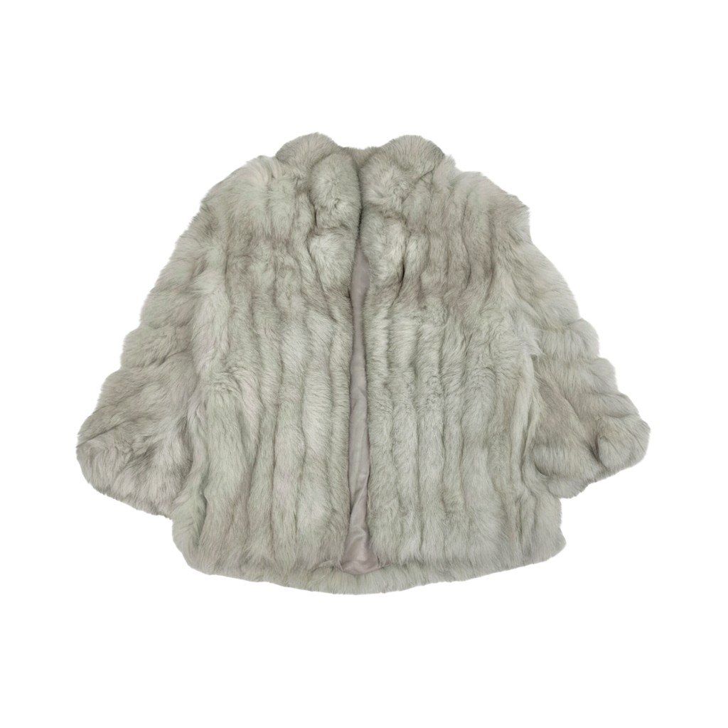 68 L 8 MACK GARRY SAGA FOX サガフォックス 銀サガ ブルーフォックス コート サイズF ホワイト 最 本毛皮t 18 r