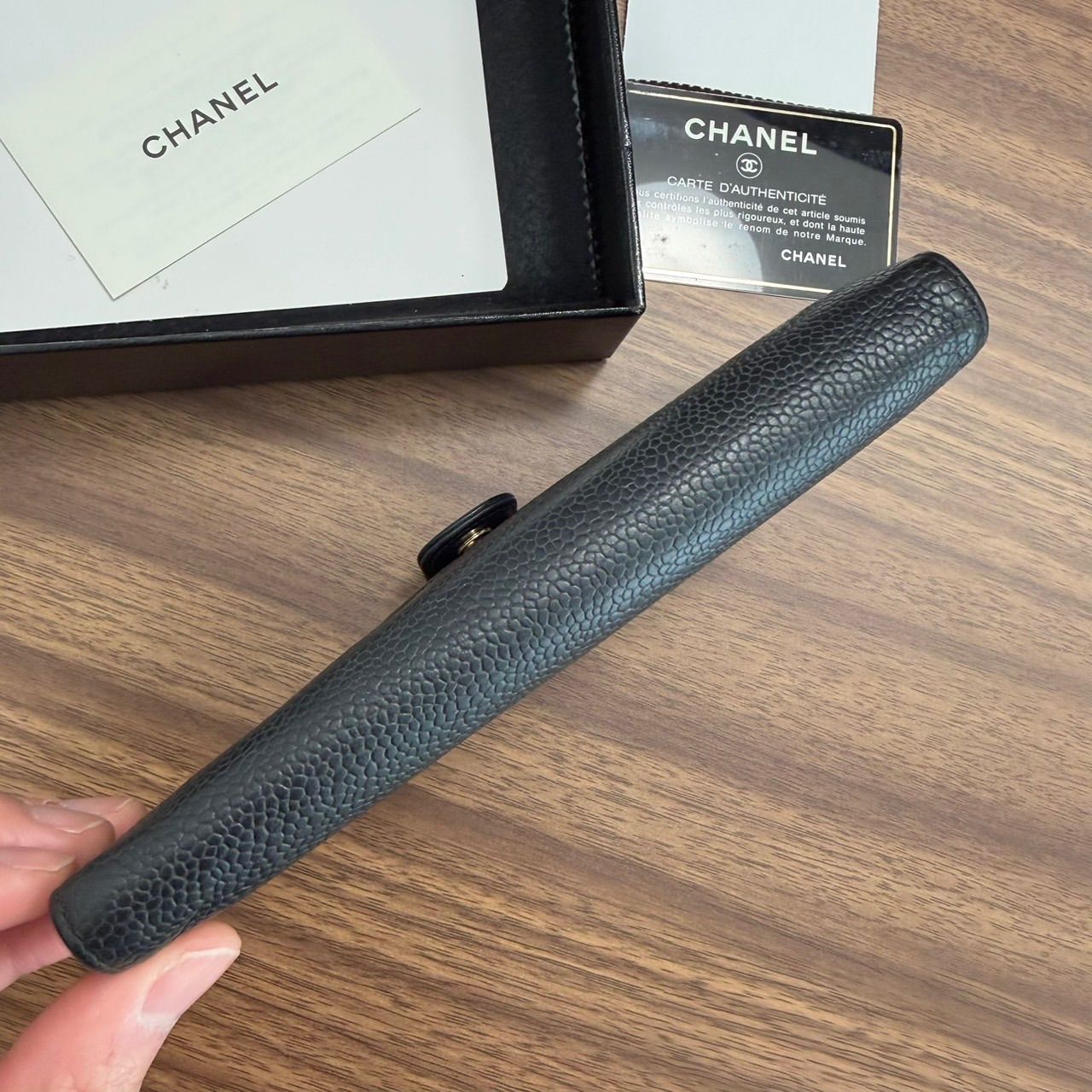 ☆CHANEL シャネル キャビアスキン コレクション がま口 長財布