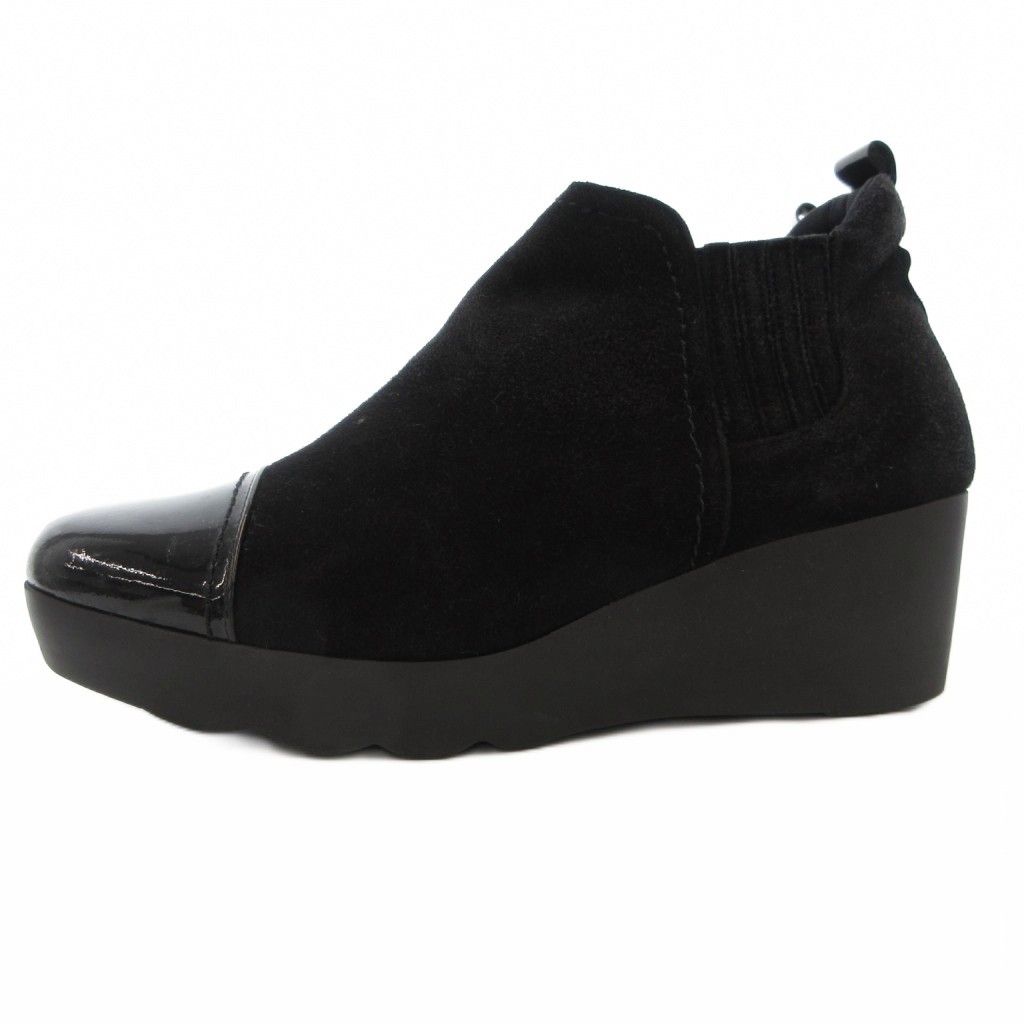 【新品】 ヒルズアヴェニュー ウェッジソール エナメル切り替え ブーツ ブーティ ヒルズ アヴェニュー Hills Avenue ブーティ シューズ 23.5cm ウェッジ