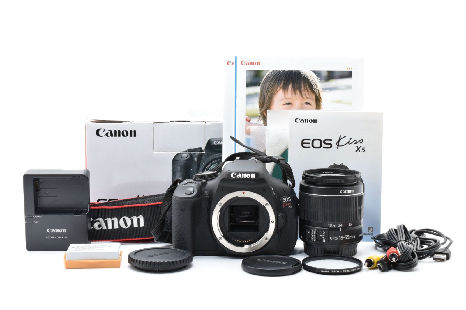 □ 特上美品 □ S数299回 キャノン Canon EOS Kiss X5 ＋ EF-S 18-55mm