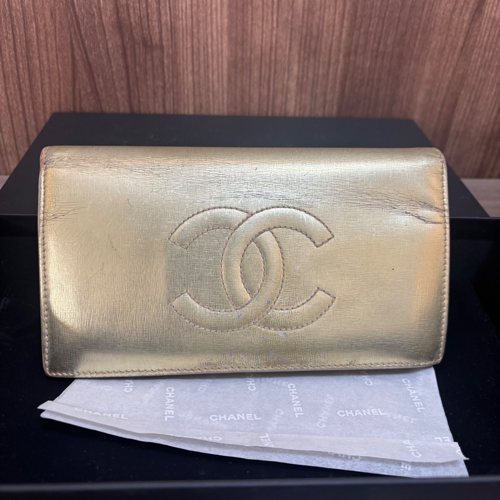 ☆売り尽くし CHANEL シャネル 長財布 ココマーク レザー 2つ折り 長