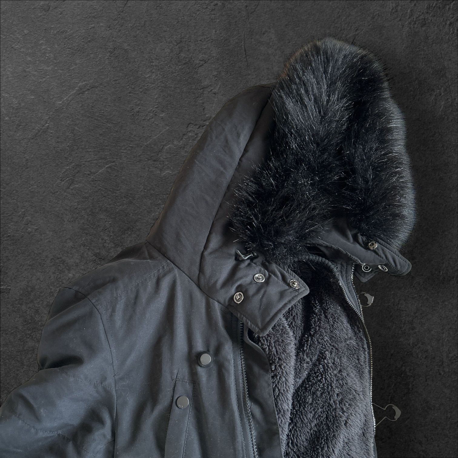 y2k 00s old SLY ミリタリー モッズコートフェイク ファー n-3b