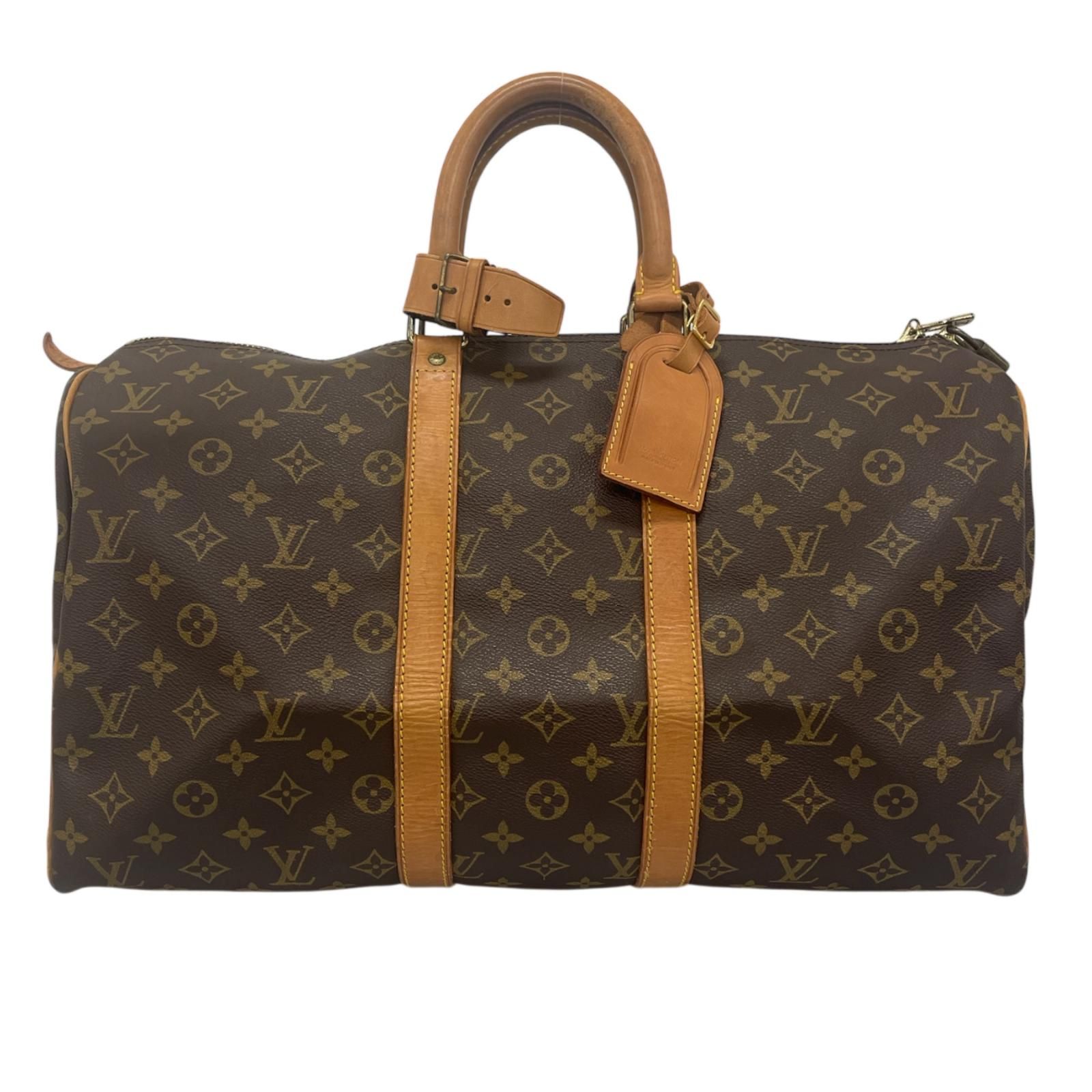 LOUIS VUITTON ルイ ヴィトン キーポル45 M 41428 ボストンバッグ モノグラムキャンバス ブラウン ユニセックス
