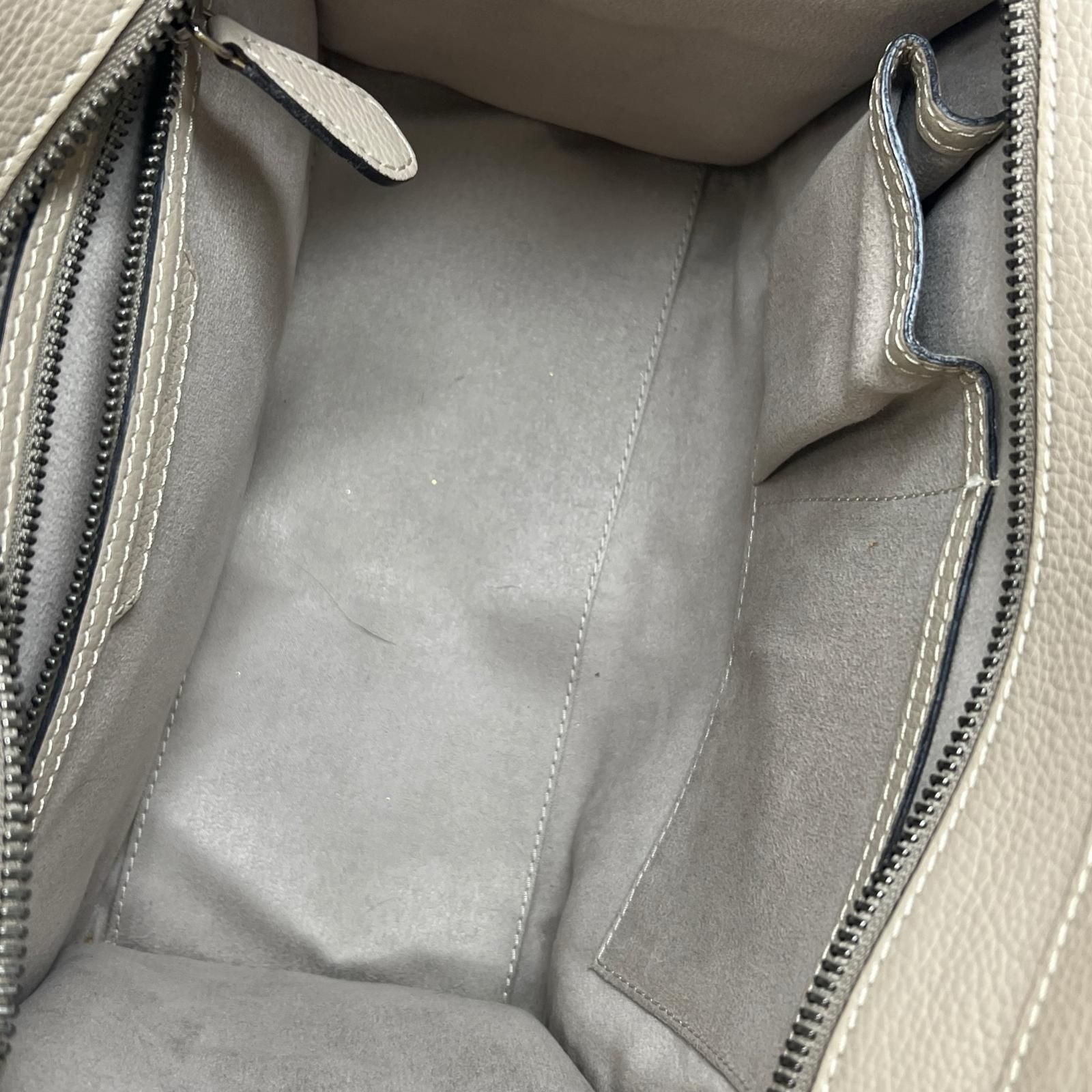 CELINE セリーヌ ラゲージ ハンドバッグ ベージュ マイクロ 無地 