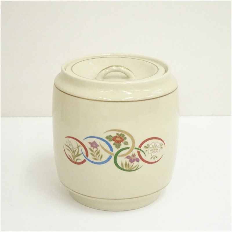 京焼 原平窯 加藤善昌造 仁清風花紋皆具（共箱） 茶道 茶道具 おしゃれ