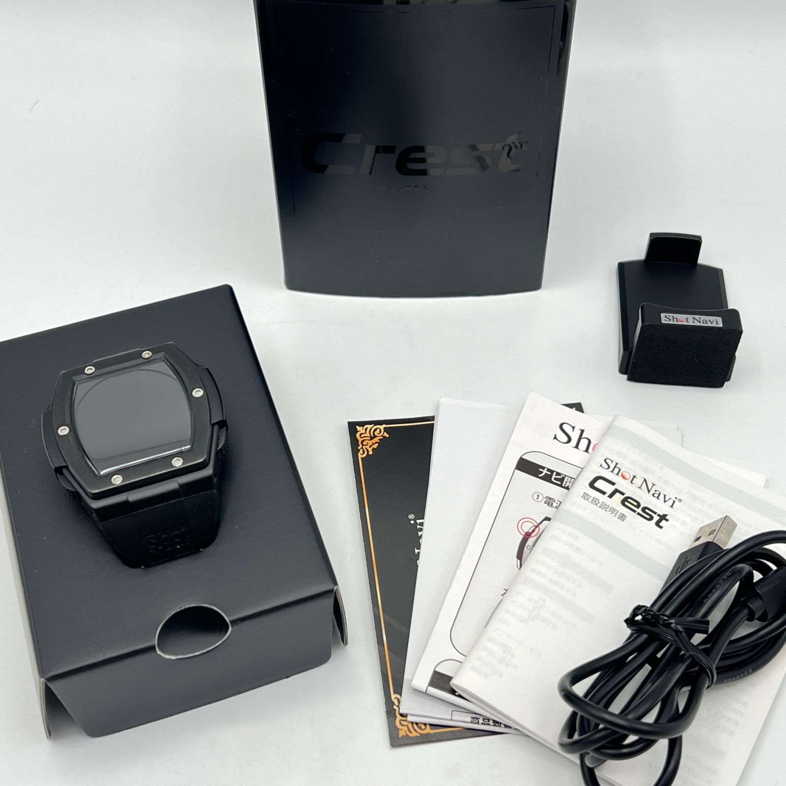 ShotNavi Crest ブラック 腕時計型距離計測器 ショットナビ クレスト ゴルフ テクタイト 本体