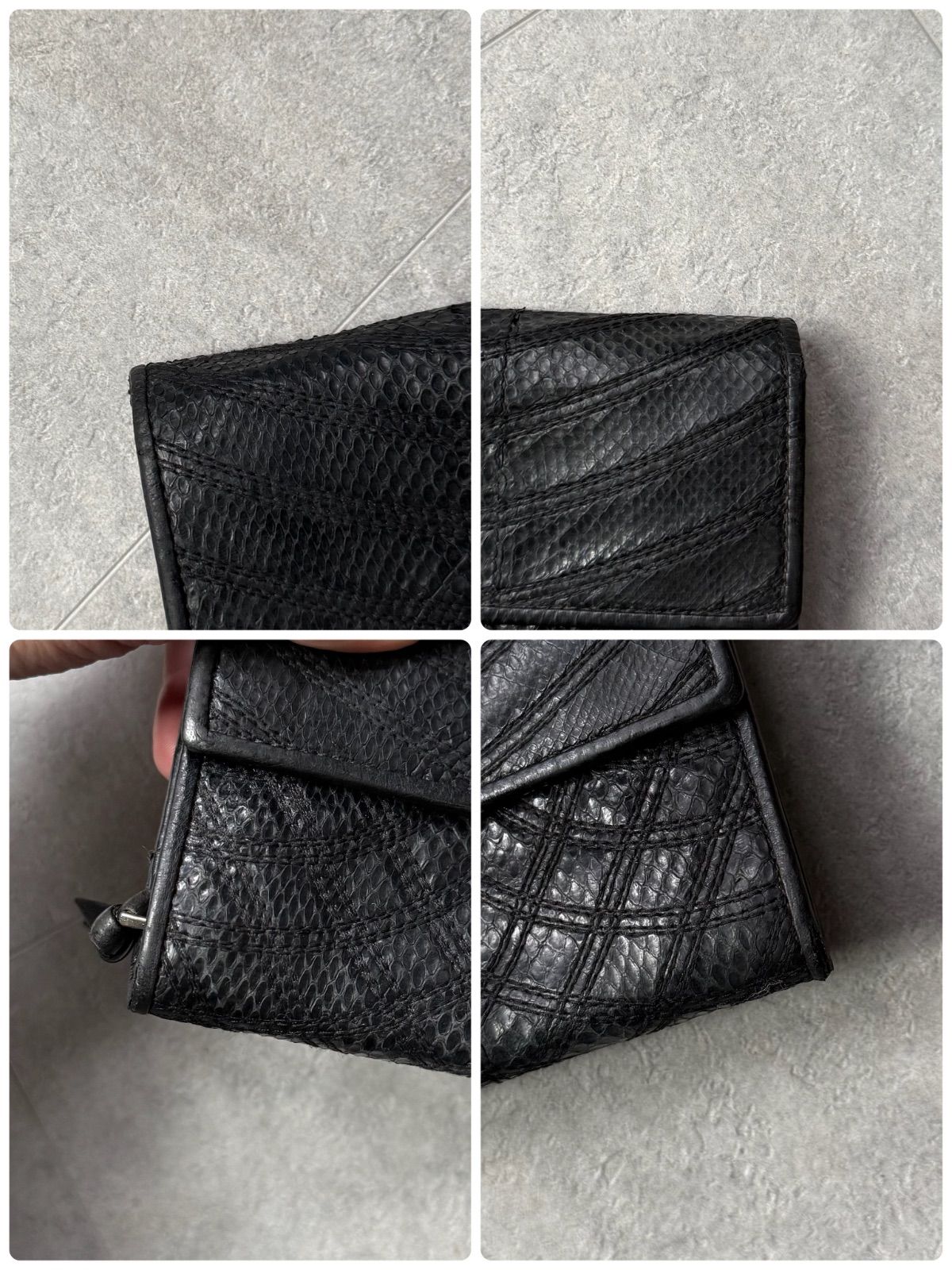 希少 BOTTEGA VENETA ボッテガヴェネタ パイソン レザー 長財布