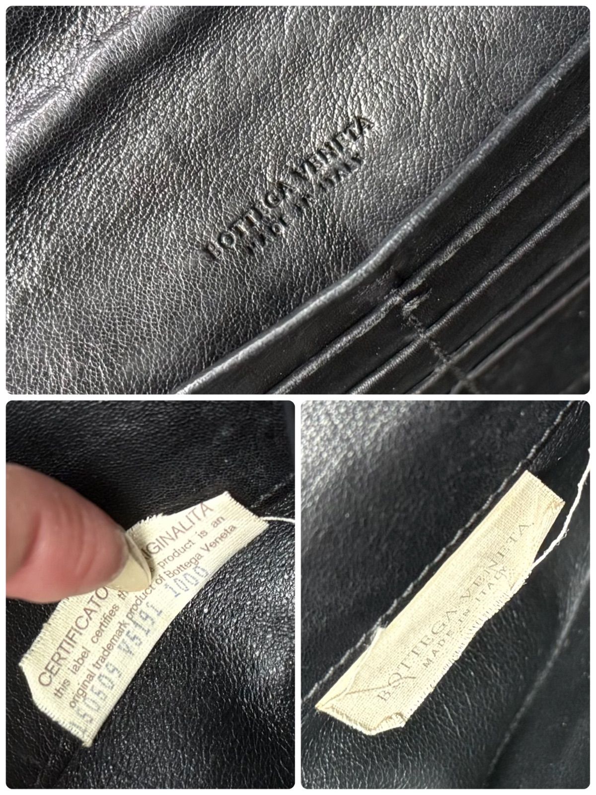 BOTTEGA VENETA パイソン革　長財布　黒 希少 BOTTEGA VENETA ボッテガヴェネタ パイソン レザー 長財布