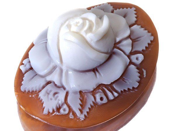 ジュエリー極】作家品サイン有 素敵な花の彫刻 高級シェルカメオルース