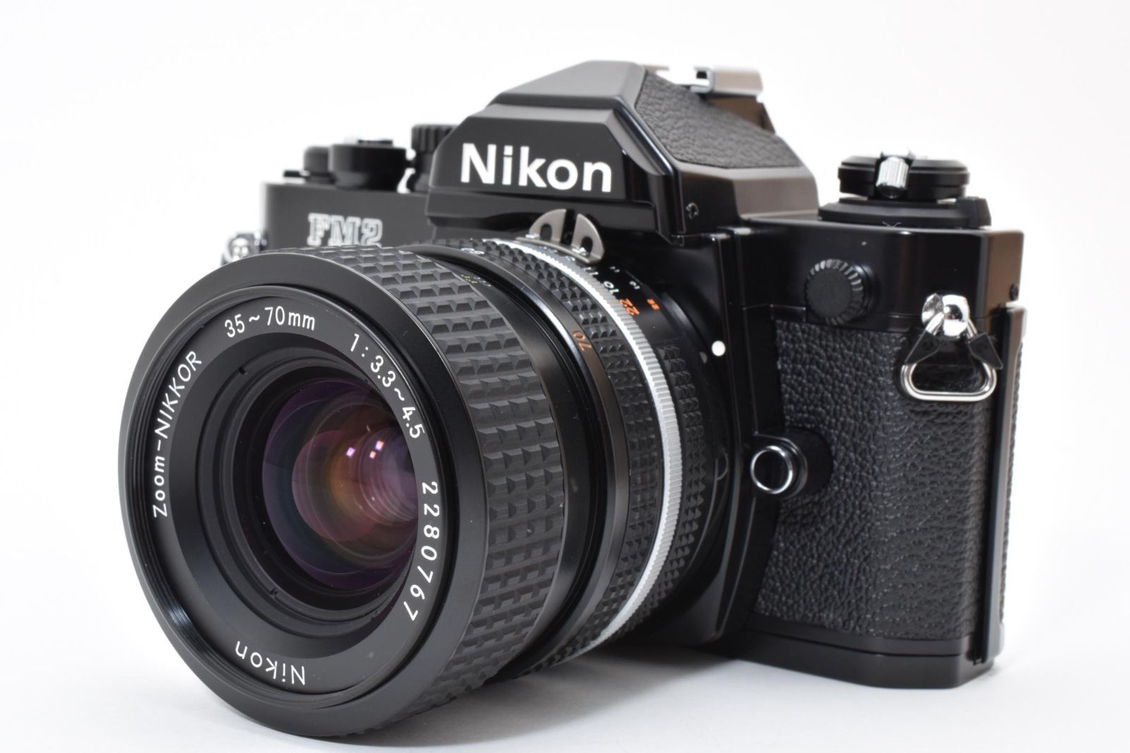 特上 ニコン Nikon FM 2 後期 ブラック Zoom NIKKOR 35 70 mm 1 3 4 5 ズーム レンズ 望遠 一眼レフ カメラ A 0660